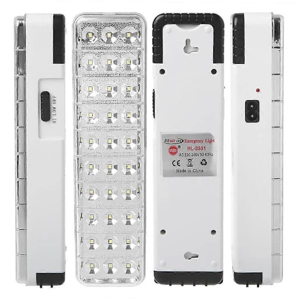 30LED Multifunksjonell Nødlampe Oppladbar LED Sikkerhetslampe 2 Moduser For Hjemmet