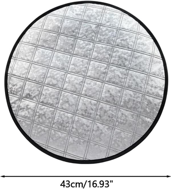 Bilstyrratt solskydd, reflekterande polyester värmeisolering, universell passform för parkerade bilar, silverrutnät, 43 cm