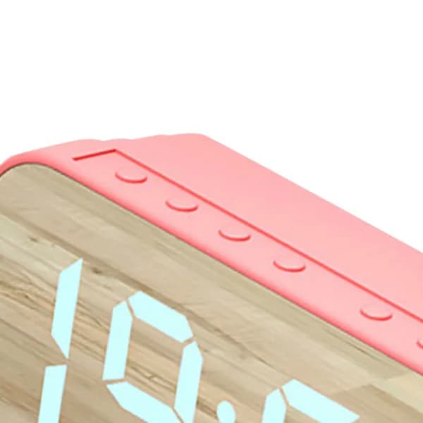 HA-Bluetooth-högtalarväckarklocka Digital klocka med Bluetooth-högtalare Spegel Digital display Väckarklocka för sovrumskontor Rosa