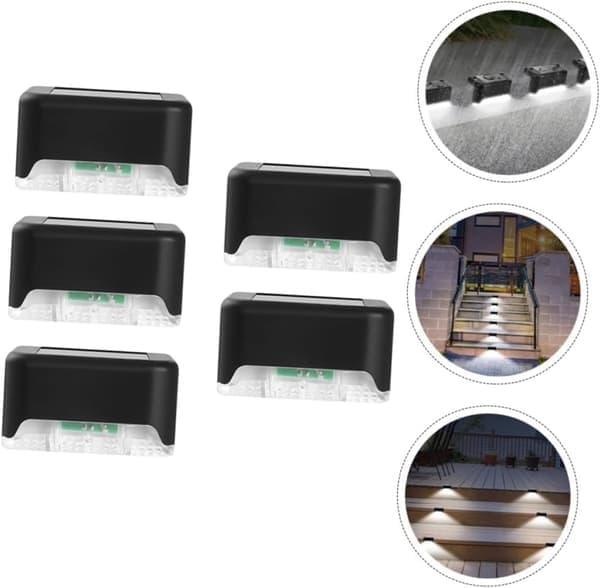 Solcellsbelysning för Trappa - Steglampa - Solcellsdriven belysning - 5-Pack
