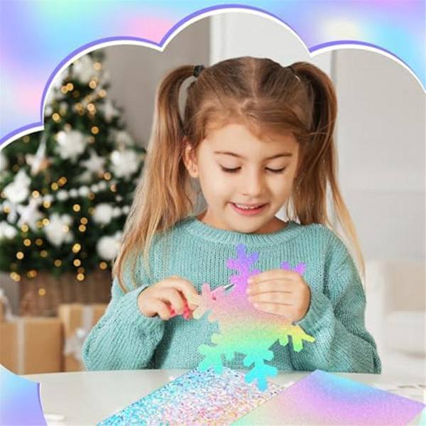 24 ark Holografisk Kartong Glitter Regnbåge Spegelpapper Tjockt Kartong För Hantverk, Korttillverkning