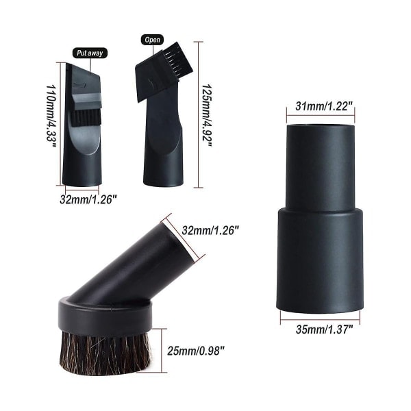 /HH/6-pack imurin suulakkeita, 32 mm imurin harjoja, vaihtoharjoja ja suulakkeita, monitoimisia - Täydellinen