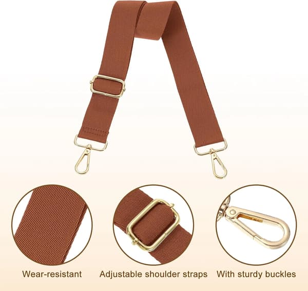 Bred handväskrem Ersättning Justerbar Crossbody Axelrem för Väskor och Handväskor 3.8cm Brun - Reddish Brown