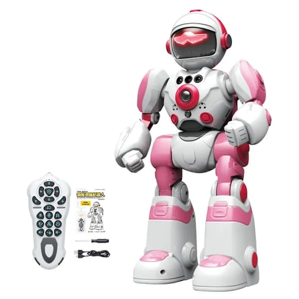 AI Stemmerobot til Børn, Musikdans & RC Programmerbart Legetøj Pink