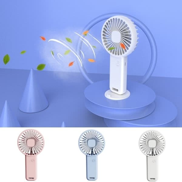 Håndholdt ventilator, genopladelig mini med 3 hastighedsindstillinger, blå