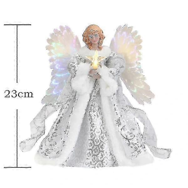 25 cm Festlig Trætop Engel Fe Ornament Mini Vedhæng til Juletræ