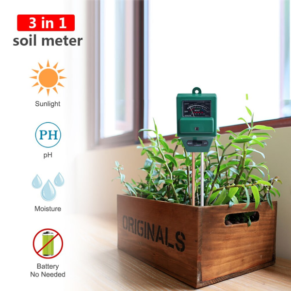 3 in 1 Plant Soil PH Tester Fuktighetsmätning