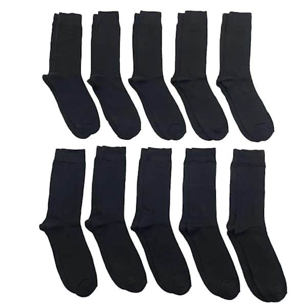 Bambusstrømper 10 par (Sorte) Sort Black 35-38