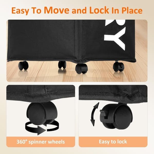 Laundry Basket with Wheels – 48/75L Rolling Laundry Hamper with Removable Laundry Bag