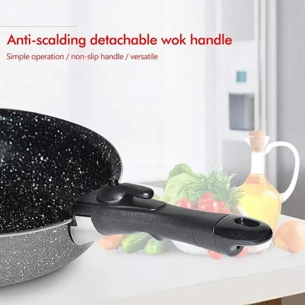 Universal Pan Handle, Removable Pot Handle, Non-Slip, Fits Most Pots with Edge