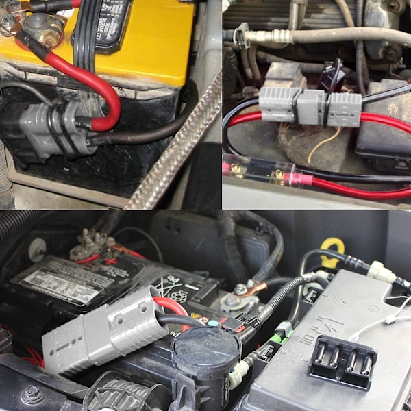 2 stycken snabbkopplingspluggar 175a 600v Batteri Snabbkoppling Strömkontakt Vinschanslutning Grå F