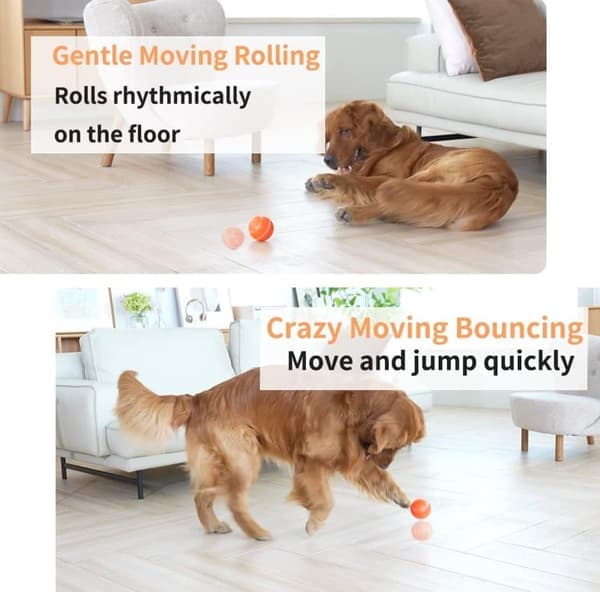 Smart Rolling Dog Ball - USB Rechargeable, Interactive Dog Toy for Medium/Large Dogs