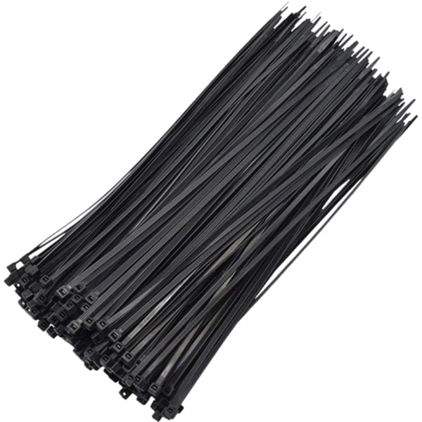 Svarta buntband, 4*280 mm, förpackning om 250, nylon , buntband av plast för flera ändamål, säker självlåsande mekanism