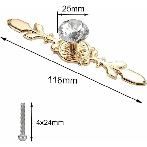Diamant dørknotter gull krystall dørknotter skapknott D[GKS]
