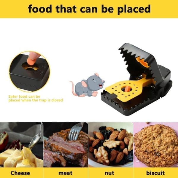 8-pack Professional Mouse Traps – Reusable Plastic Traps for Kitchen, Bedroom and Home