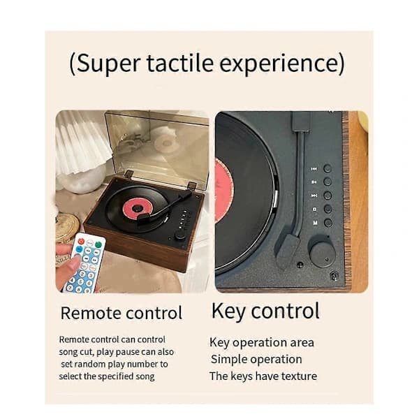 Retro CD-afspiller Genopladelig Understøtter CD BT USB 3.5mm AUX Bærbar CD-afspiller Bluetooth-kompatibel 5.0 Træbrun
