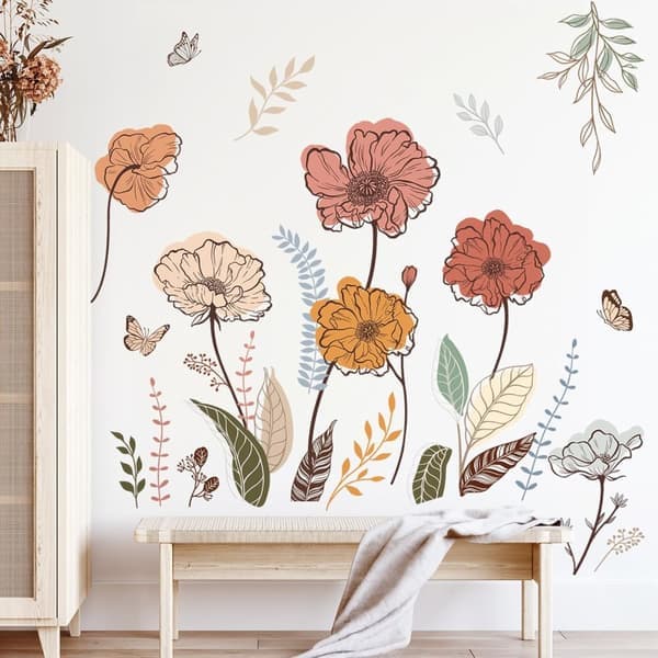 Väggdekor - Blommor Väggdekal - för Vardagsrum Sovrum TV-Vägg