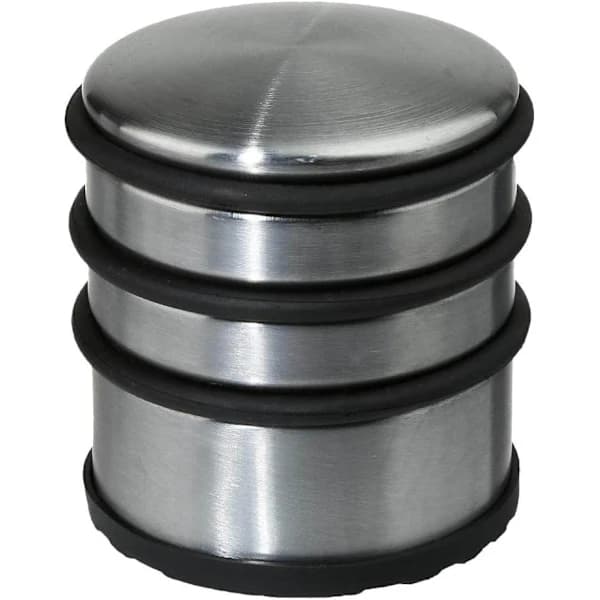 HA~Gulvdørstopper - Sett med 6 dørstoppere - Rustfritt stål - Sterk og praktisk (INOX)