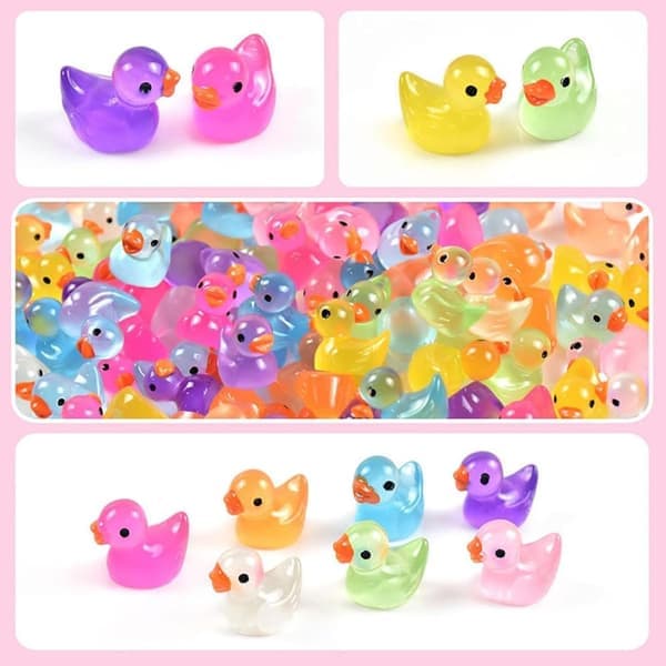Dekorasjon - Selvlysende Luminous Tiny Ducks Sett - Realistisk Form Holdbar Resin Bedårende ender - 200 stk