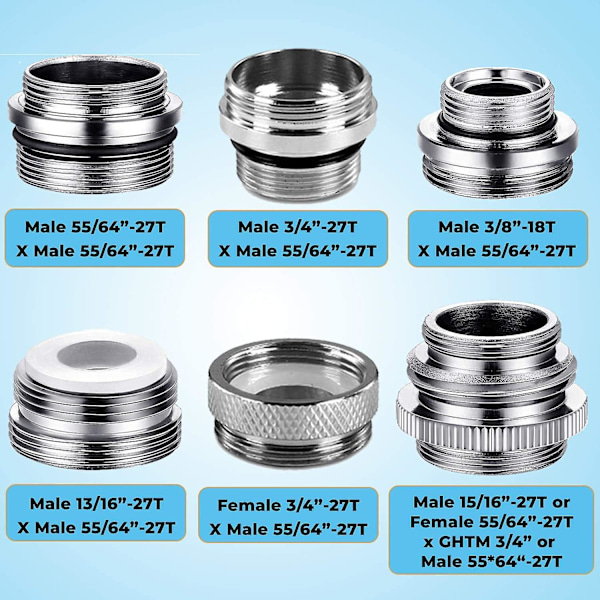 Hane Adapter Kit - Hanekran Diverter Adapter Til Vask - Have Slange Stik - Vandfilter - Kit