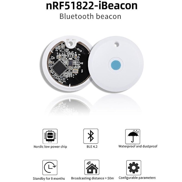 Nrf51822 Bluetooth-modul Ibeacon Base Station Posisjoneringsfyr Nær feltposisjonering med skall