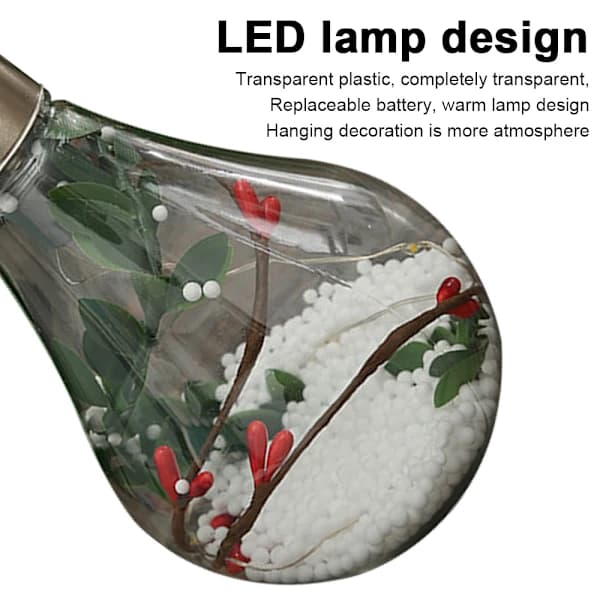 Jul LED Transparent Julkula Julgransdekoration Glödande Stil 6