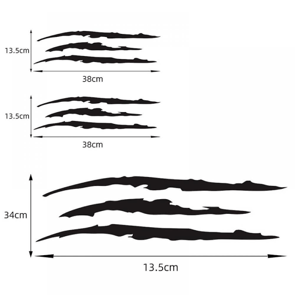 1 täysi sarja Monster Claw -tarra-auton tarra naarmu raitoja, punainen väri, kuorma-auton tarra koristelu