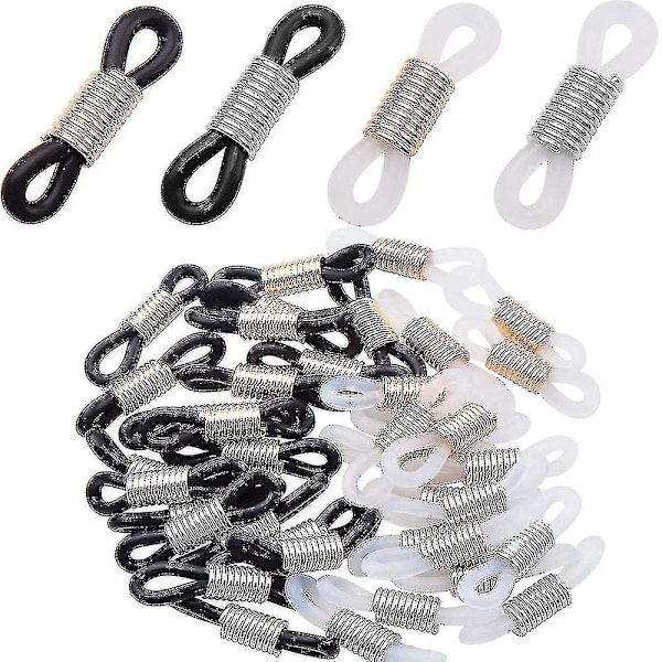 50 stk. Holderkjede Brilleender Brillekjede Remsløyfeender Av Glassnorsender Av Brillekjedeholder Silikon Lanyard Rem Diy Perlelenking Øye