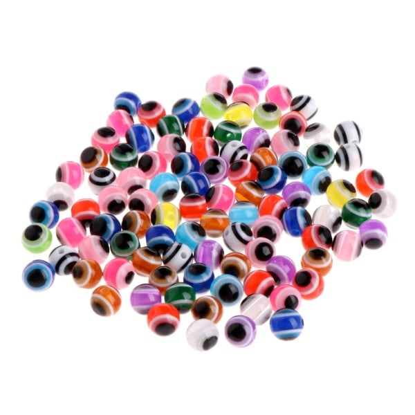 /HH/100x Turkisk Blå/Färg Demon Eye Runda Pärlor Resin Evil Eye Mode Runda Pärlor för Armband Halsband Gör DIY - Perfet Multi