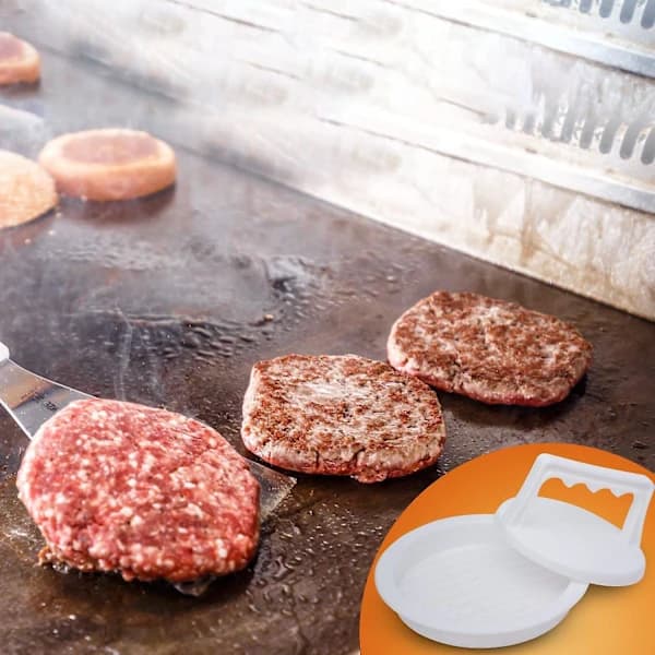 Hamburgerpresse Hamburger Patty Maker Størrelse 4,5 Let Slip Hamburgerform Ring Hamburger Patty Presse til Grilltilbehørssæt 2 Dele