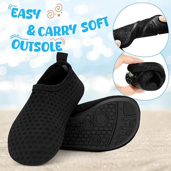 Vandsko til mænd og kvinder, hurtigtørrende åndbart mesh, skridsikker gummisål til svømning, strand, surfing, sort, XL (EU 40-41)