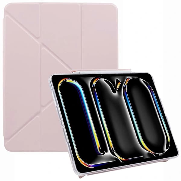 HA~MUTURAL Fodral för iPad Pro 13 (2024) Origami-ställ Läder Smart Tablet-skydd Utdragbart pennfack