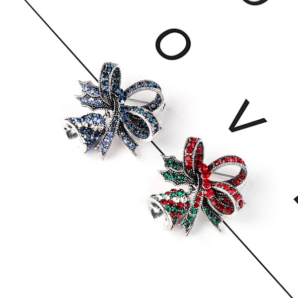 2 stk. matchende legering diamant julebrocher mode temperament