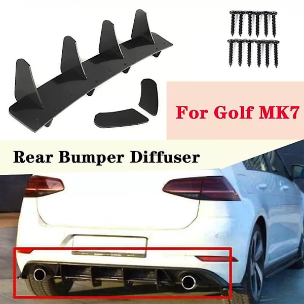 Bilens bagkofanger læbe diffuser spoiler splitter til Golf 7