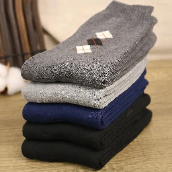 HA-5 Par Alpackastrømper Herre Dame Uldstrømper Varme Vinterstrømper small cube