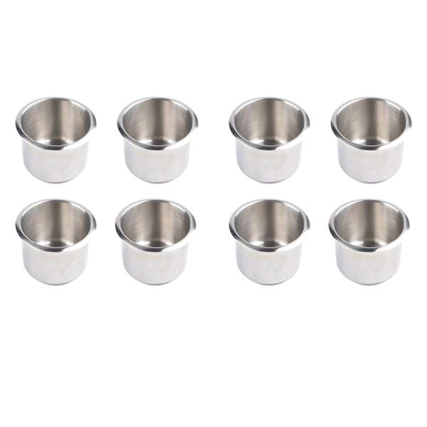 8 stk Universal Marine Boat Cup Holder 68x55mm Rustfritt Stål Drop In Drink Cup Holder For Poker Ta