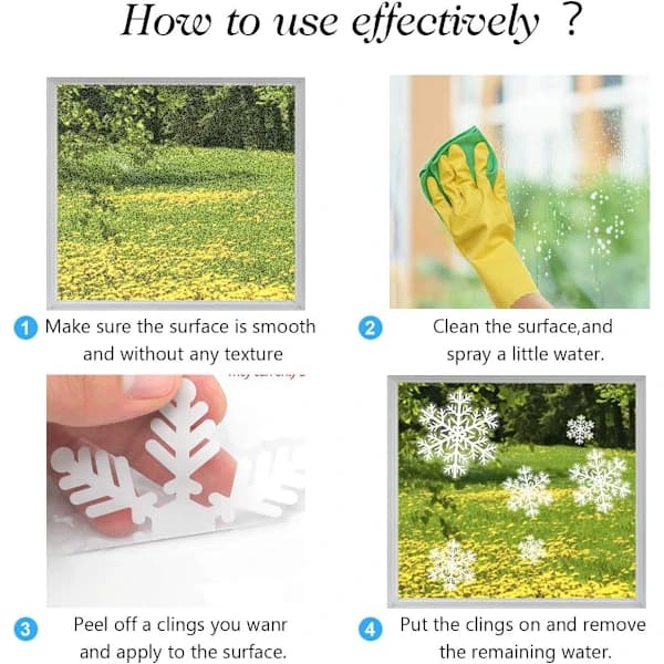 5 ark med julesnefnug vinduesdekorationer Julevinduesdekorationer