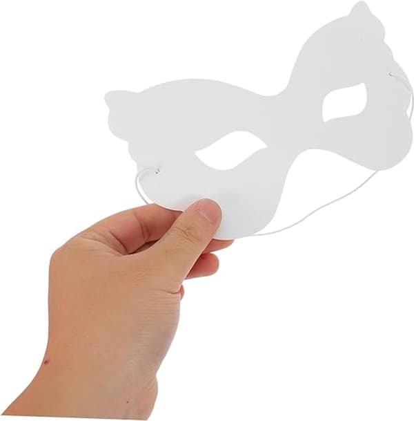 40 hvide papirmasker, malbare halvansigts sommerfuglemasker med elastikbånd til Halloween, skoleaktiviteter og kostumefester