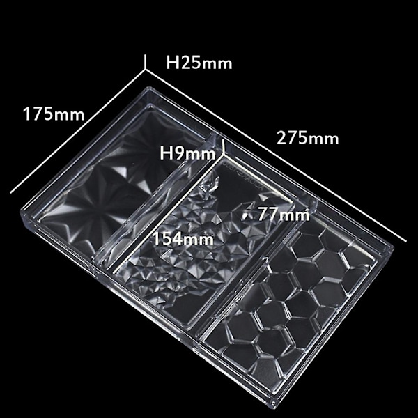 Chokolade Cadny Bar Form Polycarbonat Chokoladeform Plastik Bage Kageform Bonbon Confe