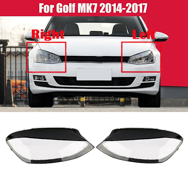 For Golf 7 Mk7 2014 2015 2016 2017 Bil Forlygte Dæksel Klar Linse Forlygte Lampskærm Skal (venstre Si