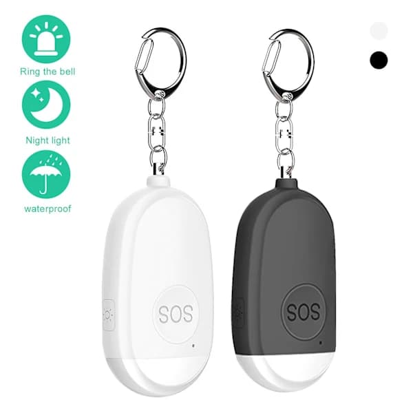 To USB-oppladbare 130db sikkerhetsalarmer for kvinner, barn og eldre