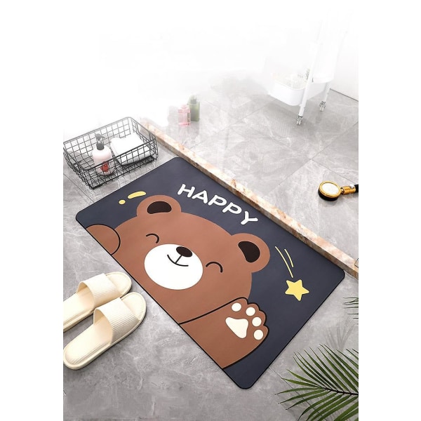 Cartoon absorbent super soft shower mat bathroom non-slip machine washable, suitable for doorway/kitchen/bathroom/laundry room/bedroomBubble Panda50*8