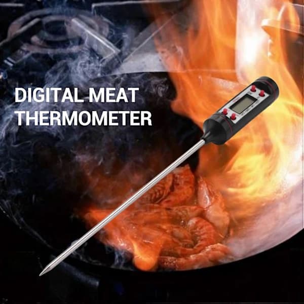 Madlavningstermometer, Mad, Køkkentermometer, Kødtermometer, Lang Sonde Digital Kødtermometer