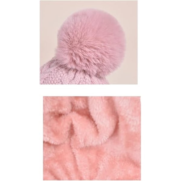 /HA/Dame Ét-Stykke Slouchy Fleece Hue Halstørklæde Maske Varm Vinter Strikket Hat Tyk Skull Skihue