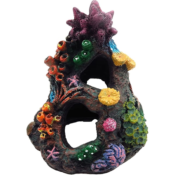 Akvarium Ornament Resin Cabin Resin Fiskekumme Ikke-giftig Ornament Gravel Country