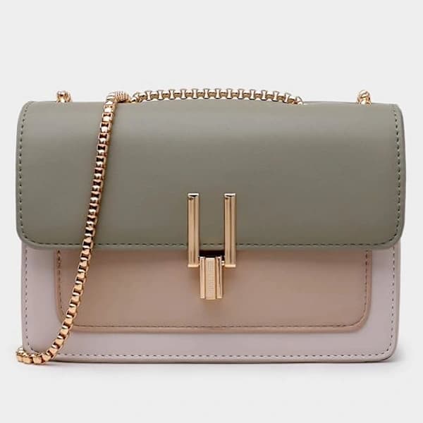 HA-Färgblock Crossbody-väskor för Kvinnor Läder Cross Body Handväskor Cu