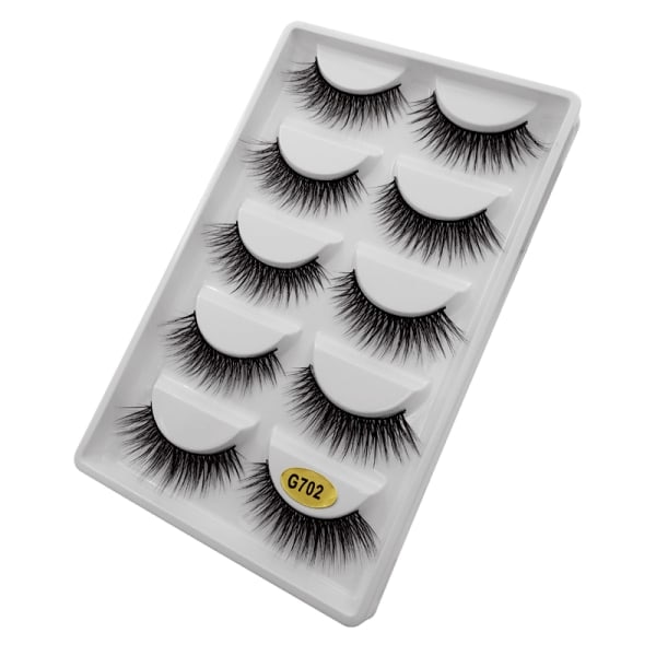 /HH/5-pack lösögonfransar - 3D faux mink - G702 Svart