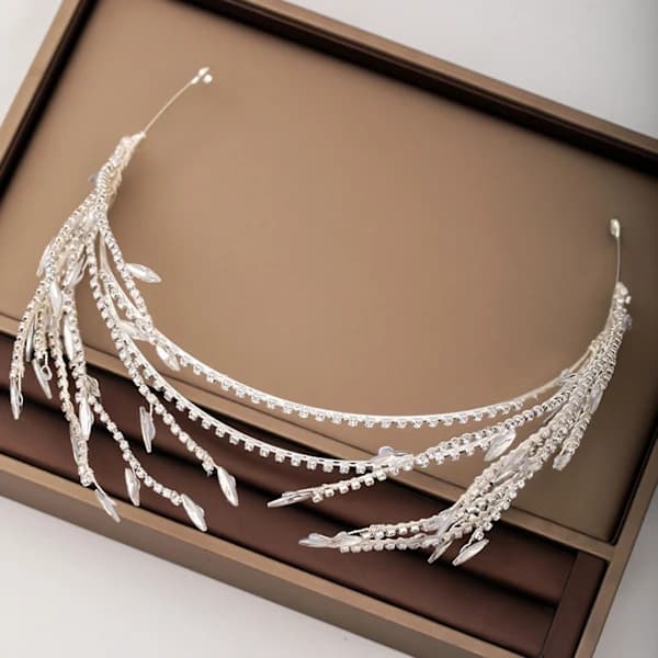 Kvinner Løv Rhinestone Krone Hårbånd Super Fé Allsidig Rhinestone Hodeplagg