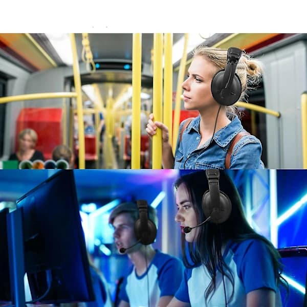Kablede håndfrie hodetelefoner med mikrofon for PC-datamaskin og bærbar datamaskin