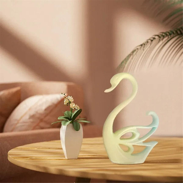 2 stk. Svane Ornament Silikoneform Epoxy Resin Form Desktop Svane Dekorativ Ornament Spejl Silikone